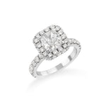 halo ziedas su kvadratiniu deimantu