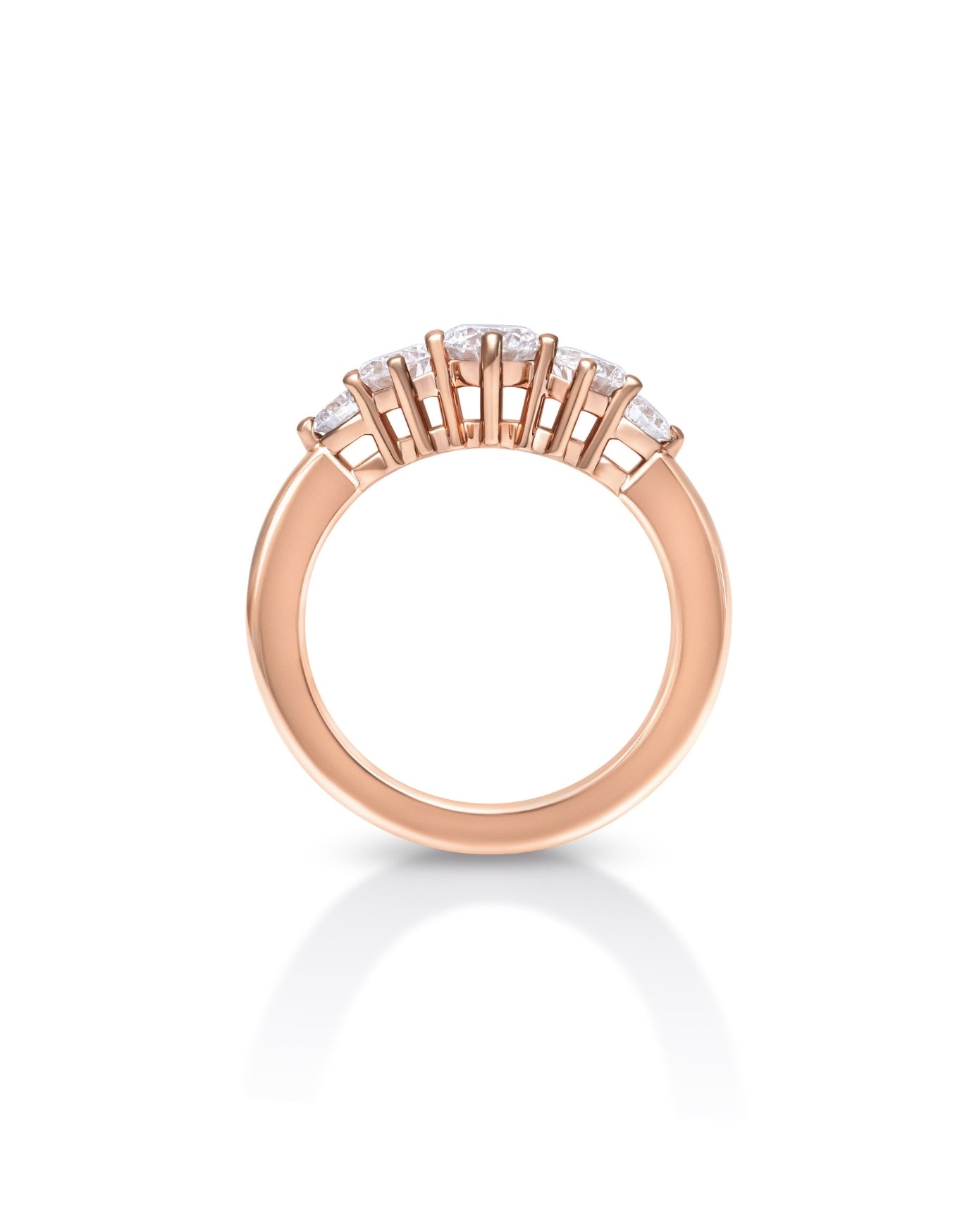 ziedas su penkiais deimantais